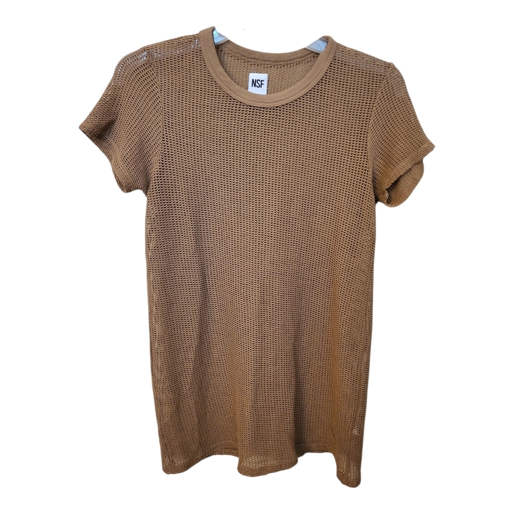NWT - NSF Women's Caramel Mesh Short Sleeve Tee - Size M